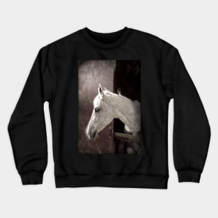 White Horse, portrait Crewneck Sweatshirt